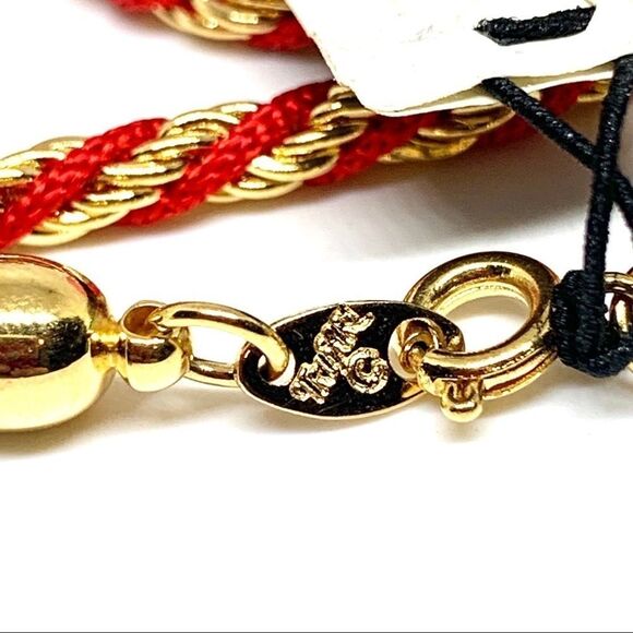 VINTAGE⚜️NWT TRIFARI Red & Golden Twist Chain 24” - Picture 6 of 9